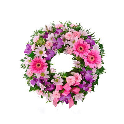 send Baby pink wreath to solapur