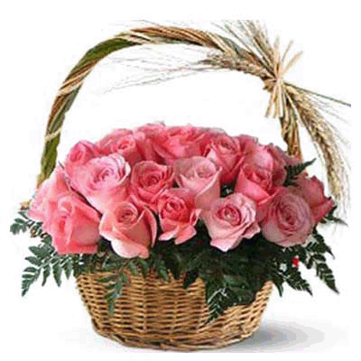 send pink roses basket to solapur