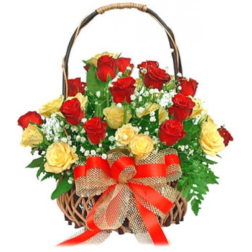 Send mixed flowers basket to solapur