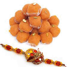 laddoo with rakhi for brother